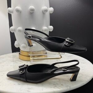 Michael Kors Black Slingback Kitten Heel Pumps